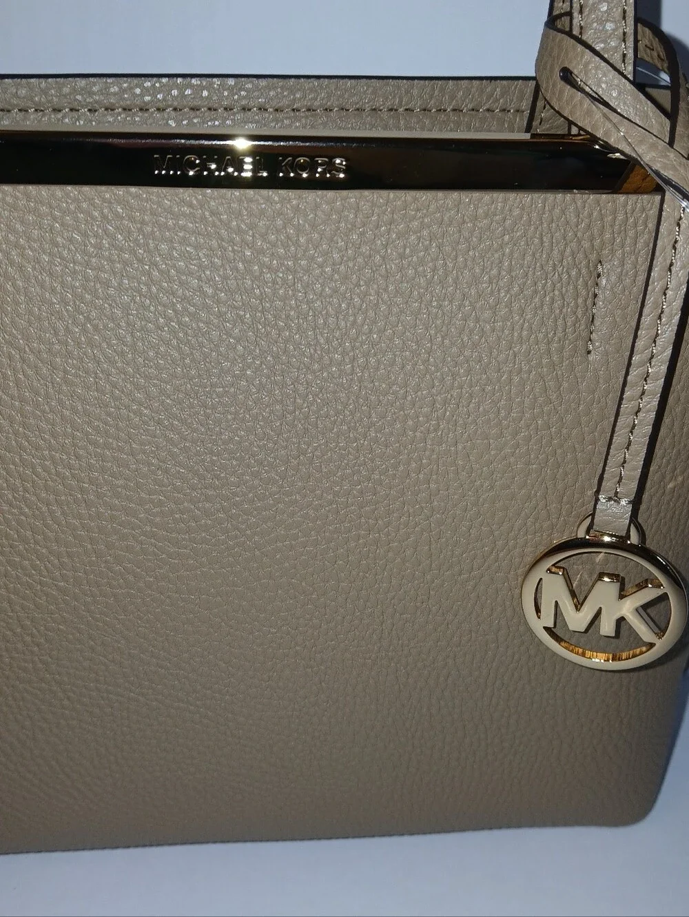 Michael Kors Evelyn Tote  Bag, Small, Tan, Pebbled Leather